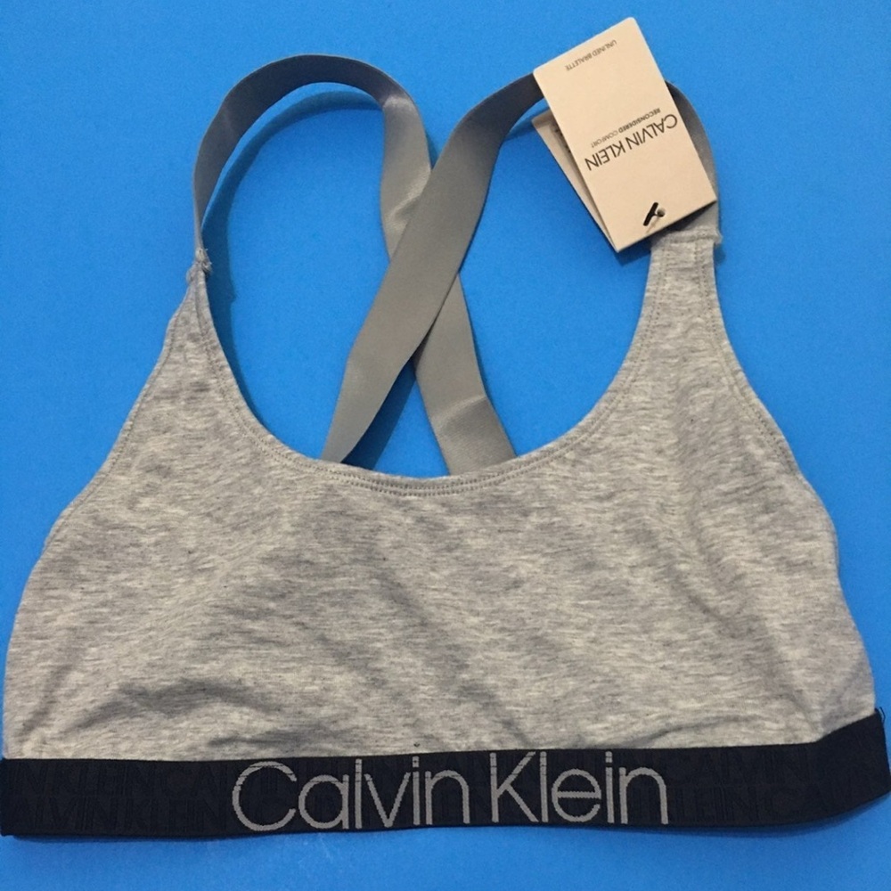 Calvin Klein Gray Women's Unlined Bralette Medium